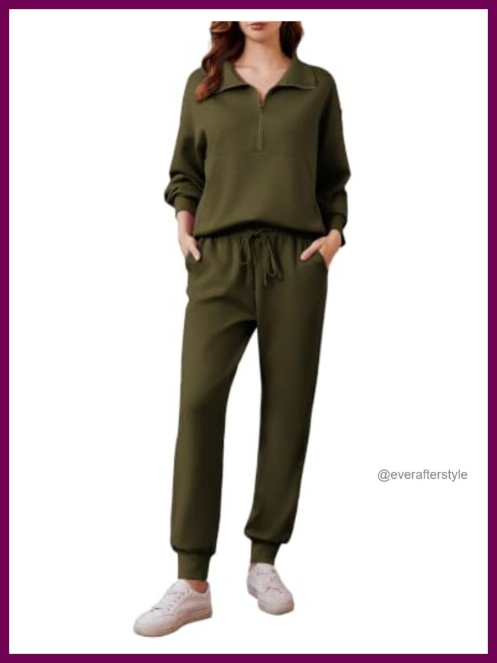 PINSPARK Women's 2 Piece Tracksuit Set Long Sleeve Half Zip Jogger Sweatsuit